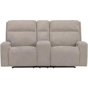 Traxton Jasper Taupe Power Zero Gravity Tilt Console Loveseat P3