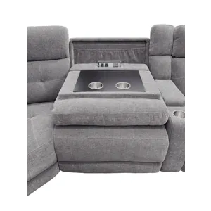 Richland Bristol Grey 7 Piece Modular Power Reclining Sectional with Power Adjustable Headrests