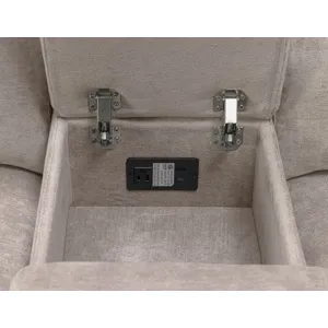 Traxton Jasper Taupe Power Zero Gravity Tilt Console Loveseat P3