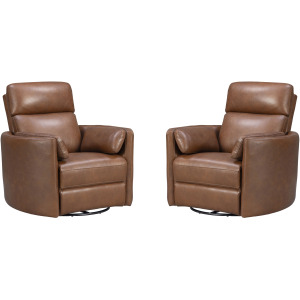 Radius Vintage Whiskey Swivel Power Glider Recliner Two Pack