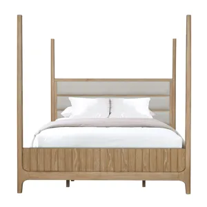 Escape Bedroom Queen Poster Bed 2 Nightstands and Dresser with Mirror