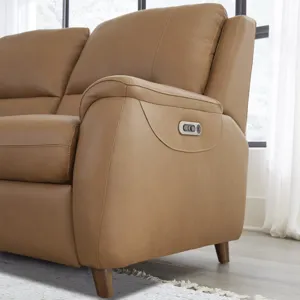 Austin Caramel Cream Power Reclining Sofa and Loveseat