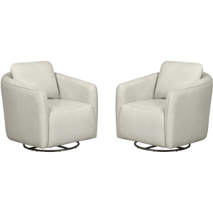 Dante Renaissance Ivory Swivel Glider Accent Chair Two Pack