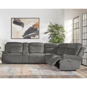 Alpine Airy Midnight 6 Piece Zero Gravity Power Reclining Sectional with Power Adjustable Headrests