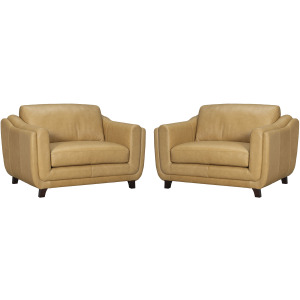 Hayden Renaissance Marigold Stationary Chair and a Half Two Pack