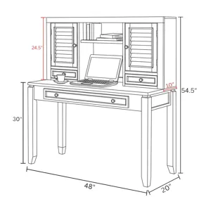 Boca L Shape Desk with Hutch