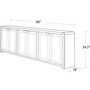 Escape Dining 84 Inch Rectangular Table with Console and 8 Caster Chairs