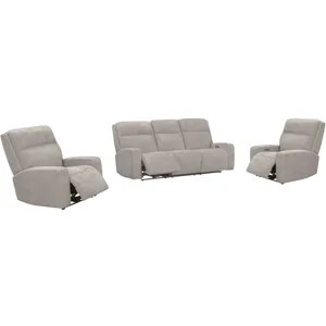 Traxton Jasper Taupe Power Zero Gravity Sofa and 2 Recliners
