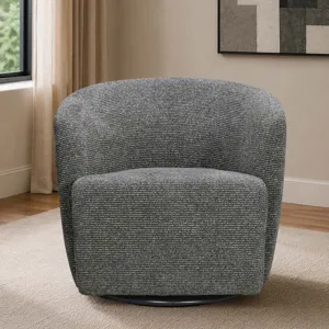 Mingle Thatch Black Swivel Glider Accent Chair Two Pack