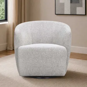 Mingle Thatch Grey Swivel Glider Accent Chair Two Pack