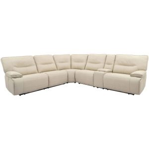 Spartacus Oyster 6 Piece Modular Power Reclining Sectional with Power Adjustable Headrests