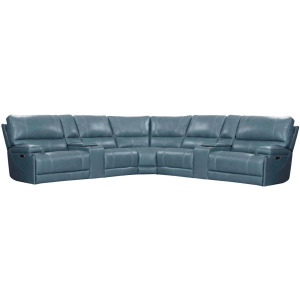 Whitman Verona Azure - Powered By Freemotion 7 Piece Modular Power Reclining Sectional with Power Adjustable Headrests