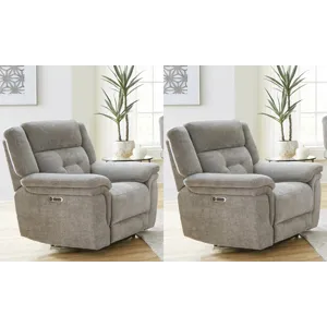 Richland Bristol Grey Power Recliner Two Pack