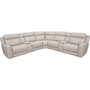 Calgary Stone 7 Piece Modular Reclining Sectional with Power Adjustable Headrests