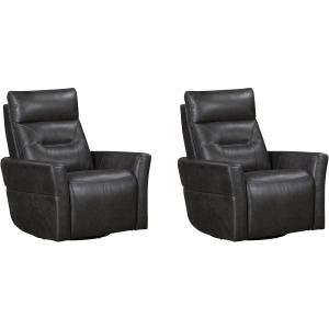 Remmington Vintage Slate Power Swivel Glider Recliner P2 Two Pack