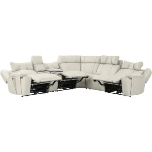 Sausalito Platinum Envy 6 Piece Modular Zero Gravity Power Reclining Sectional with Power Adjustable Headrests