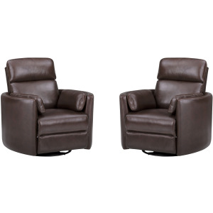 Radius Hickory Brown Manual Swivel Glider Recliner Two Pack