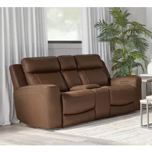 Calgary Autumn Umber Power Reclining Sofa and Loveseat