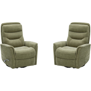 Gemini Snazzy Olive Manual Swivel Glider Recliner Two Pack