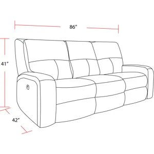 Polaris Bizmark Grey Power Reclining Sofa and Loveseat