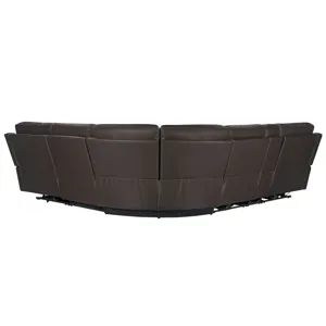 Easton Steamboat Brown 6 Piece Zero Gravity Power Reclining Sectional with Power Adjustable Headrest