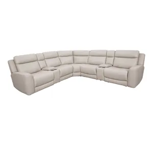 Calgary Stone 7 Piece Modular Reclining Sectional with Power Adjustable Headrests