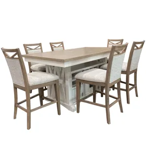 Americana Modern Dining 72 inch Island Counter Height Extendable Dining Table