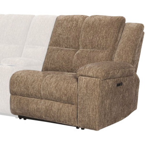 Bronco Plush Tobacco Power Right Arm Facing Zero Gravity Recliner P2