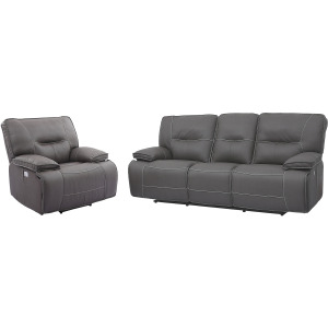 Spartacus Haze Power Reclining Sofa and Recliner