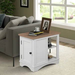 Americana Modern Cotton Lift Top Cocktail Table with 2 Chairside Tables