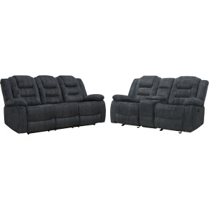 Bolton Misty Storm Manual Reclining Sofa and Loveseat