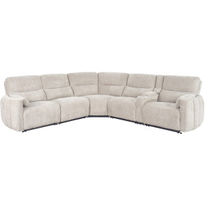 Modesto Buttercream 6 Piece Modular Power Reclining Sectional with Power Adjustable Headrests