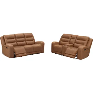 Napa Wrangler Clay Manual Triple Recline Sofa and Loveseat