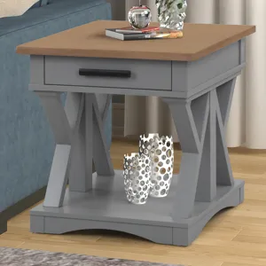 Americana Modern Dove Cocktail Table with 2 End Tables