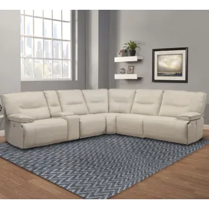 Spartacus Oyster 6 Piece Modular Power Reclining Sectional with Power Adjustable Headrests