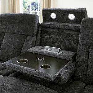 Dalton Lucky Charcoal Power Reclining Sofa Loveseat and Recliner