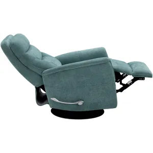 Gemini Snazzy Blue Manual Swivel Glider Recliner Two Pack