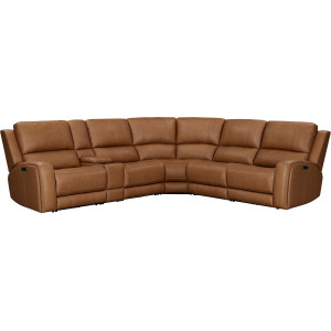 Belmont Lyric Caramel 6 Piece Zero Gravity Power Reclining Sectional with Power Adjustable Headrests