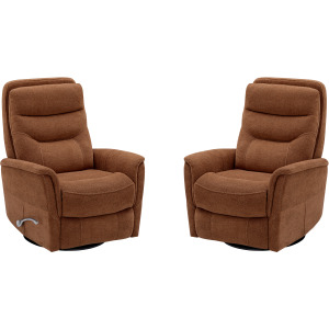 Gemini Snazzy Terracotta Manual Swivel Glider Recliner Two Pack