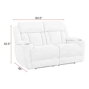 Dalton Lucky Charcoal Power Reclining Loveseat