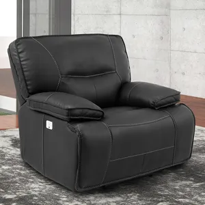 Spartacus Black Power Reclining Sofa and Two Recliners