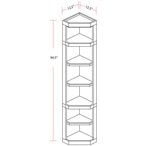 Boca Outside Corner Bookcase