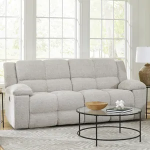 Buster Opal Taupe Manual Reclining Sofa Loveseat and Recliner