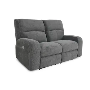 Polaris Bizmark Grey Power Reclining Sofa and Loveseat