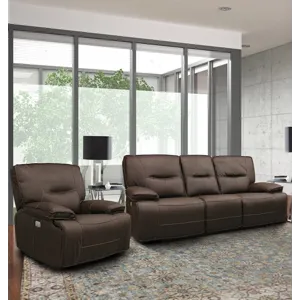Spartacus Chocolate Power Reclining Sofa and Recliner