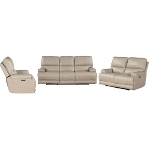 Whitman Verona Linen - Powered By Freemotion Power Reclining Sofa Loveseat and Recliner