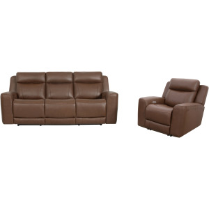 Calgary Autumn Umber Power Reclining Sofa and Recliner