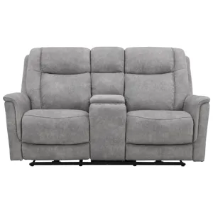 Linus Hudson Grey Power Reclining Sofa and Loveseat