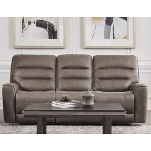 Lawson Sydney Brunette Zero Gravity Triple Power Reclining Sofa with Drop Down Table P2