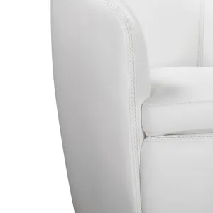 Barolo Snow 100% Italian Leather Swivel Club Chair Two Pack